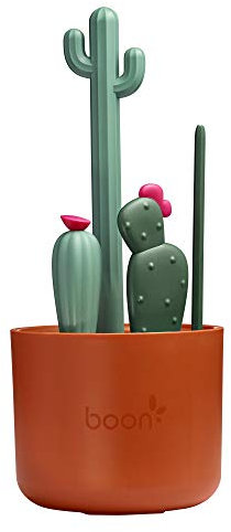 Boon Cacti Bottle Cleaning Brush Set, Terracotta, 4 Piece Set