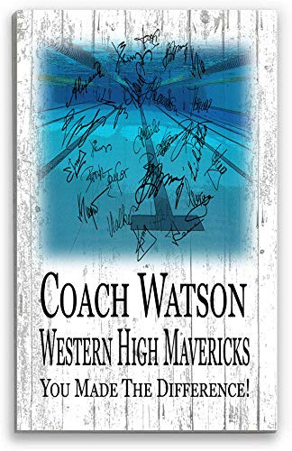 Swim Coach Gift Plaque - Personalized For Swimming Team Coaches - Signable 16.5in x 10.5in