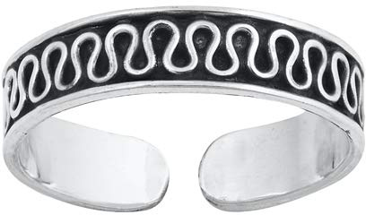 Zehenring aus 925 Sterling Silber als Fußschmuck für Damen, Herren und Mädchen, Größenverstellbar, Bali Style Modell 15