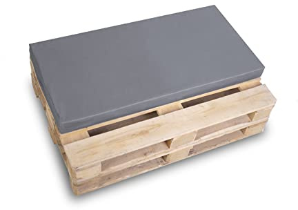 TexDeko BEZUG (ohne Füllung) für Palettenkissen 120x60x12 cm wasserabweisend waschbar In- & Outdoor Made in EU (Grau)
