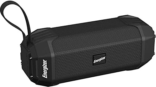 Energizer BTS-104_BK Speaker Bluetooth portatile con power bank, microfono per chiamate in vivavoce, modalità FM, compatibile con smartphone/tablet e dispositivi MP3, Nero