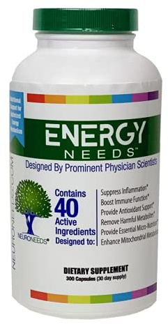 EnergyNeeds® 40 Active Ingredients Vitamin D, Vitamin B12, zinc, beta-Carotene
