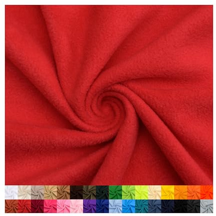 Pico Textiles 2 Yards Bolt - Red Solid Fleece Fabric - Solid Color Fleece Fabric - Sold by The Bolt - Variety of Colors - Ideal for Sewing Projects, Scarves, No Sew Fleece Throws and Tie Blankets.