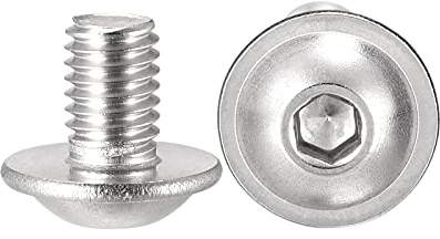 sourcing map 50 Stück Flansch Rundkopfkantschrauben, M5*8mm Sechskant Antriebsschraube, 304 Edelstahl Verschluss Bolzen, Vollgewinde Maschinenschraube