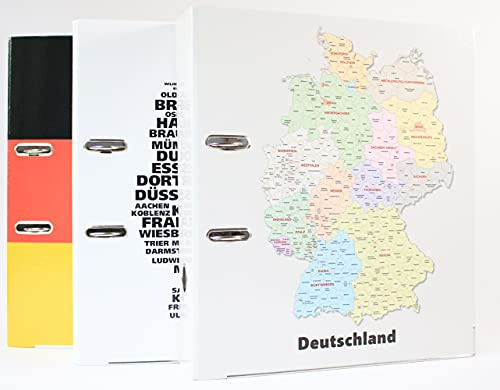3x ADINA Motivordner Standard-Ordner 8cm Rückenbreite Sortiment (Deutschland)