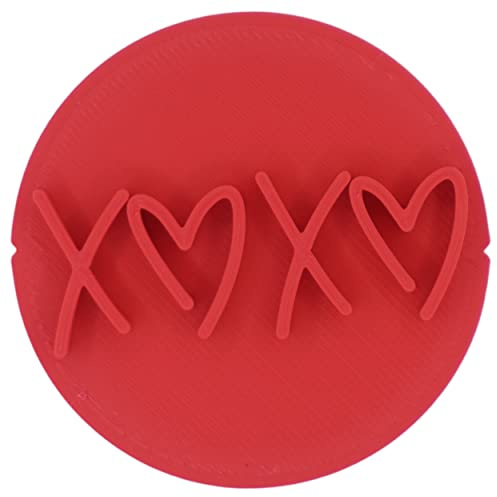rhinogon XOXO Valentines Day Cookie Stamp Fondant Embosser 6cm (2.36 inches) Made in the UK for Baking, Cooking, Fondant, Icing, Cupcake, Cookie, Cake, Biscuits, Decoration