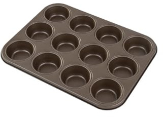 Gobel - Plaque à 12 Muffins - Acier - Revêtement Antiadhérent Bicouche Garanti sans PFAS - Qualité Professionnelle