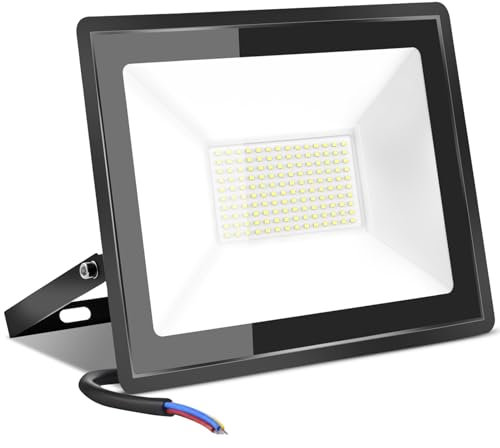 Ankishi 100W LED Floodlight, IP66 Security Lights, Super Bright Lights LED 10000LM Light, 6500K Daylight White Wall Light for Garden, Patio, Backyard, Front Yard, Garage