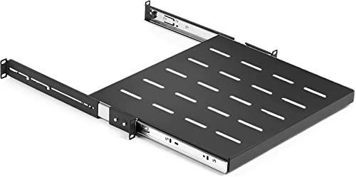 Tedgetal 1U Sliding Rack Shelf 19 Server Rack Mount Cabinet 14-22 Adjustable Depth 4 Post