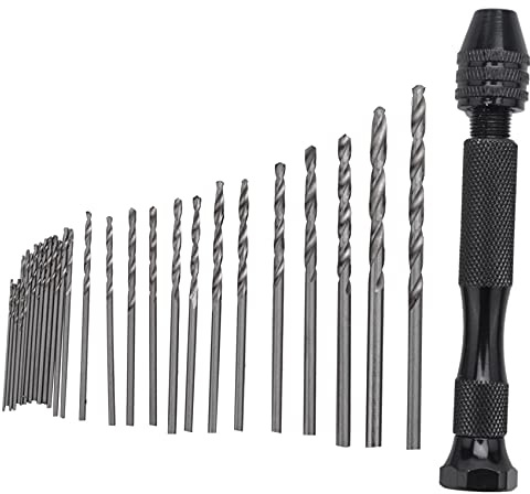 Handbohrer-Set, 31-teilig, Mini-Spiralbohrer für Metall, , feine Arbeiten, elektronische und Herstellung, DIY-Bohren