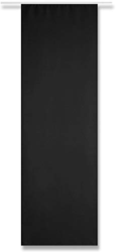 Arsvita Flächenvorhang Blickdicht - Schiebegardine in BxL 60x245cm (Schwarz) - inkl. Beschwerungsstange und Paneelwagen - Vorhang mit Klettband