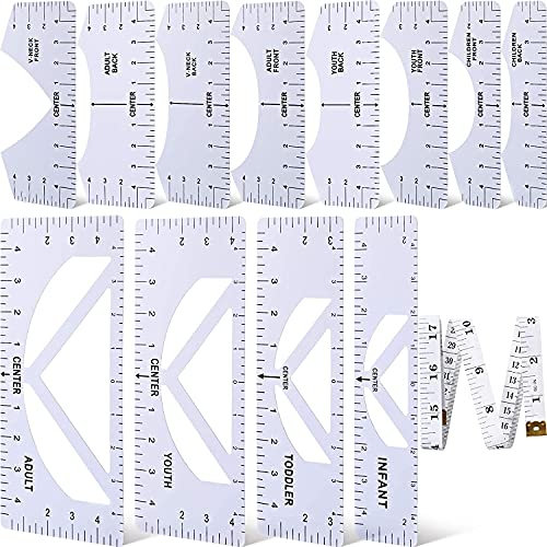 13 StüCk T-Shirt Lineal FüHrung Set-Shirt Lineal Werkzeug,DIY Drucklineale für Heiß Press T-Shirt Zentral