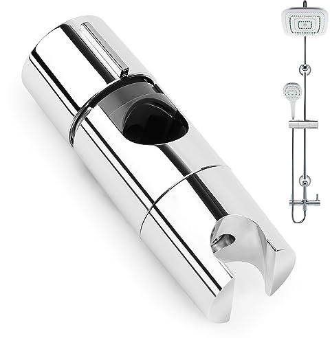 Supporto Doccia, Regolabile Ricambio Supporto Doccetta 18-25 mm ABS Cromo, Accessori Bagno Installazione Semplice per barra scorrevole cromato Saliscendi