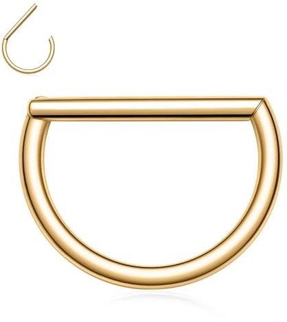 Nasenring Gerader Stab Septum Schmuck 16G 18G Septum Ring Ohrringe Chirurgenstahl Halbkreis Muschel Tragus Knorpel Rook Helix Hoop Ohrring Ausgerichtet Segment Clicker Ring Septum Piercing Schmuck