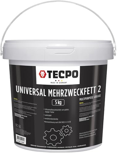 TECPO Mehrzweckfett 5 KG Eimer Schmierfett Lagerfett Universal Lithium Fett
