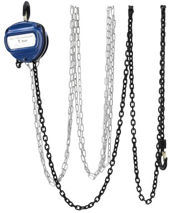 Kettenzug Flaschenzug Hebelzug 1000kg Kettenflaschenzug mit 4m Kettenlänge Manueller Handaufzug Stahlkettenblockzug Hand Seilzug Handkran Kran Kette Handkettenzüge Kettenblockaufzug