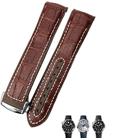 BUDAY Gummi-Lederarmband für Omega Seamaster 300 Speedmaster AT150 HydroConquest Sportarmband, 21 mm / 22 mm, 19 mm / 20 mm, 19 mm, Achat