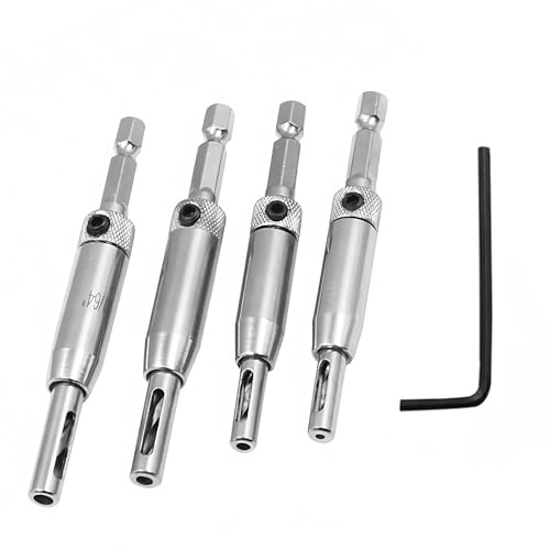 Set 4Pcs Self Centering Hinge Drill Bit 1/4 for Door Cabinet Woodworking (5/64 7/64 9/64 11/64)