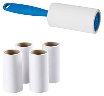 Lint Roller with 4 Replacement Roller Reusable Dust Roller for Clothes Sticky Lint Remover Multifunctional Dust Picker, lint Remover, lint Roller, Sticky lint Roller, Fluff Remover for Clothes/127