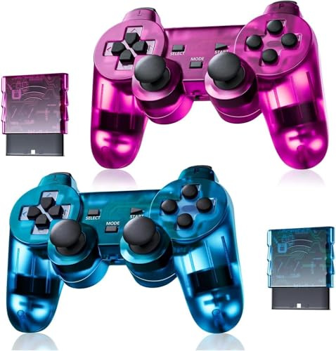 AUFGLO Retro Classic Controller senza fili per P-s2/DS2/PC (viola+blu)