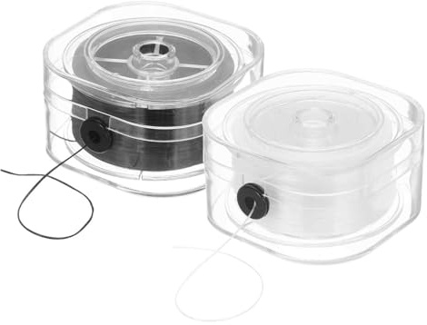 DMiotech 2 Rotoli Di Filo Elastico Per Braccialetti, 0.8mm Filo Elasticizzato Cordino Per Perline Collane Gioielli Fai Da Te, (Nero, Trasparente, 120m)