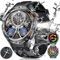 ESFOE Reloj Inteligente Hombre con Linterna,530mAh,1.43 AMOLED Smartwatch Hombre Militar con 5ATM Impermeable,132 Modos Deporte,Monitor de Sueño,Podómetro,Smart Watch Llamadas Bluetooth Android iOS