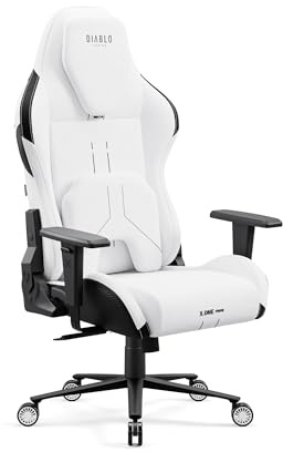 Diablo X.One Prime Gaming Stuhl Stoff mit Kopfstütze und Lendenkissen | Gaming Chair mit kühlendem Sitz, Magnet-Kopfstütze, Lendenkissen, Metallbasis, Armlehnen und leisen 360-Rollen