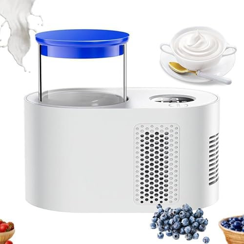 Yogurtera automática, vaso de yogur inteligente multifuncional, incubadora de yogur con temporizador con pantalla LCD, conmutable entre frío y calor, con almohadillas de goma antideslizantes en la par