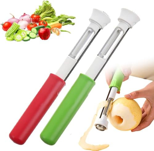 2-in-1 Corer Remover 2024 New Corer Tool and Peeler,Stainless Steel Fruit Corer Tool for Bell Peppers, Apples, Pears(Mix)