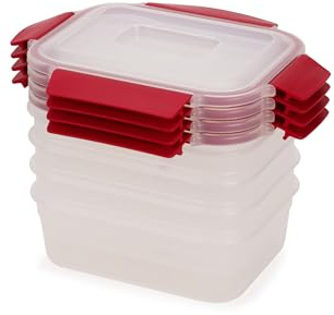 Joseph Joseph Nest Lock Rechteckige Frischhaltedosen Kunststoff, 4-Teiliges Vorratsdosen-Set Luftdicht, Aufbewahrungsbox Küche, Mikrowellengeschirr, 1.1L