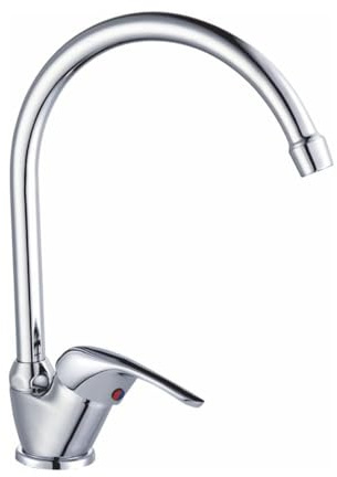 AQG - Grifo de Cocina Monomando NIMOS - Latón con Diseño Cromado, Cartucho Ø35, Aireador Antical, Cumple Norma EN-1982 - Durabilidad y Ahorro de Agua [Clase de eficiencia energética A+]