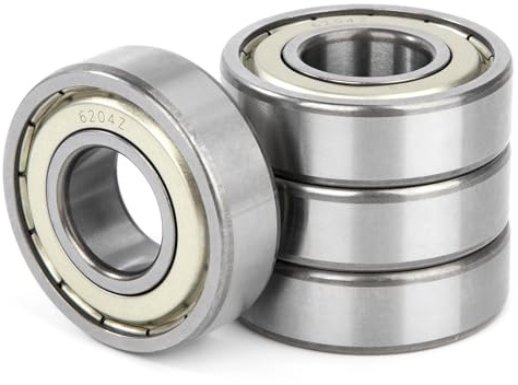 4 Stück 6204ZZ Kugellager 20x47x14mm Chromstahl und Vorgeschmiert Rillenkugellager, 6204Z Doppelte Metalldichtung mit Dichtungen Schilde für DIY, Skateboards, Drehbänke, Motoren