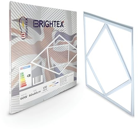 Brightex, Led Diamond Panel Lights 72W Square 7200 Lumen 600x600mm Ultra-Bright Square Ceiling Light, Recessed Panel for Offices, Schools & Commercial Spaces - 2 Years Warranty (Cool White 7000K)