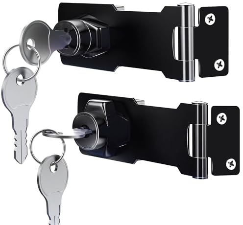 2-pack 7,6 cm nycklade hasplås, vridknapp nyckellåshasp för små dörrar, lådor, skåp och mer, hasp lås spärr säkerhetslås dörrlås med nycklar