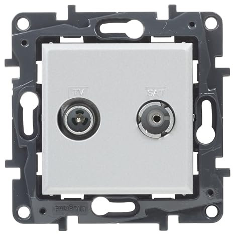 Legrand 398316 – Intermediate Socket TV R/SAT, Can be Assembled for Flush-Mounted Installation Series Niloé Step Colour Aluminium