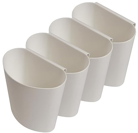 VILLFUL 4piezas Cesta Colgante Multifuncional Para Carro Unidades Organizador Compacto Blanco Para Almacenaje Salón Cocina y Oficina Versátil Para Utensilios y Suministros