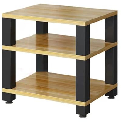 Generisch Robustes HiFi-Audiokomponenten-Rack – Ständer für Stereo-Plattenspieler, AV-Media-Tower-Unterhaltungs-Aufbewahrungsständer, helles Walnuss-Finish, 60 x 48 x 58 cm – ideal für Musikliebhaber