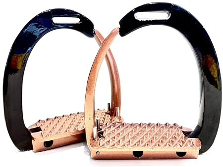 Horse Safety Stirrup Black & Rose Gold Irons Quick Release Stability Aluminium Stirrup 4.75