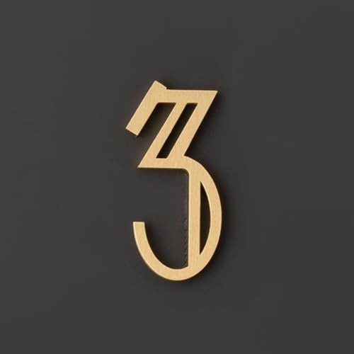 Numeri Civici Moderni In Metallo, 2,36 Pollici, Numero Di Porta In Ottone Dorato Da 6cm, Segno Decorativo Per Indirizzo Della Cassetta Postale, Per Camere, Hotel, Caffè(3)