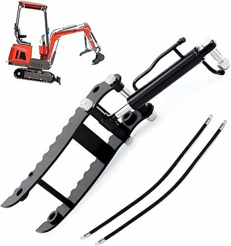 YEHOZZ Hydraulischer Daumenclip Für Minibagger, Einloch-/Dreiloch-Daumenclip Mit 2 Hydraulikschläuchen Für Kompaktbagger Bis 2 Tonnen, Anbaugerät Für Kleine Bagger Singleholethumbclip