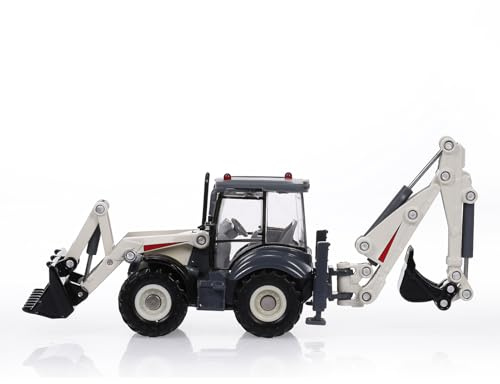 Aumotop Escavatore Pressofuso in Lega 1:50 4 Ruote Pala Caricatrice Carrello Elevatore Bidirezionale Bulldozer Modello di Camion con Escavatore, Ideale per Bambini