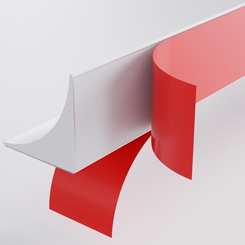 5M Silicone Profil Finition Plan de Travail Joint de Finition Plan de Travail Adhésif Moulure Angle Plinthe, Bande d'étanchéité Pour Cuisine, Salle de Bain, Carrelage(Blanc,13x13mm)