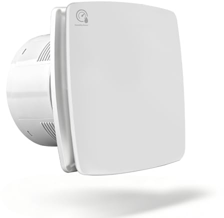 Ventilador extractor de 150 mm con sensor de humedad y seguimiento, ventilador silencioso de baño 240 m³/h [IPX4 – 18 W – 35 dB] Ventilador de baño con temporizador y válvula antirretorno, para baño