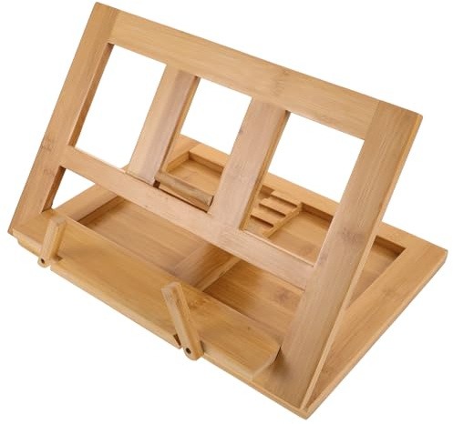 GLEAVI Support de Partitions en Bambou Naturel Pliable 1 Pièce, Pupitre de Lecture Portable pour Piano et Musique, Porte-livre Polyvalent pour Manuels Scolaires et Recettes, Usage Maison