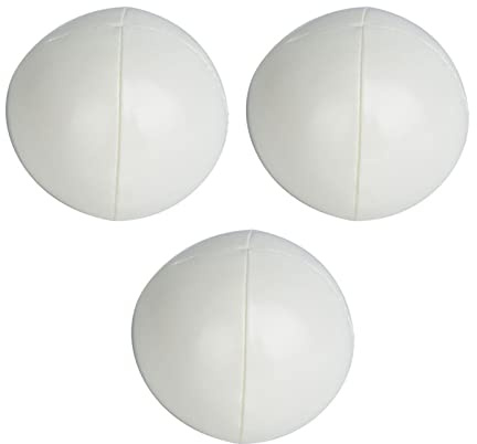 Naroote Jonglierbälle, Langlebig, Weich, Glatt, 3-teilig, für Anfänger und Profis, PU-Ledermaterial, Rot, Gelb, Blau, Weiß, Zum Erlernen des Jonglierens (White)