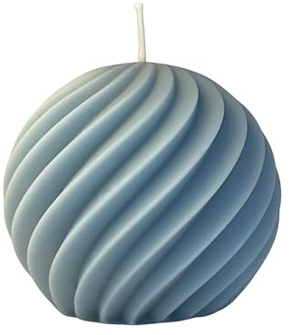 candlery. | Spiral Kugel Kerze | Rapswachs | Vegan&Handmade | Design-Kerzen | Made in Germany | Kerzenmanufaktur aus dem Münsterland (8x8,blau,1)