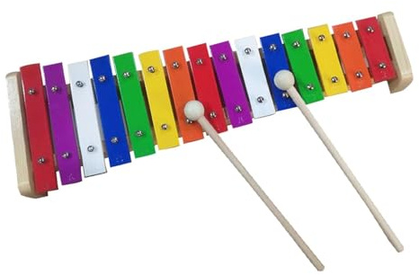 AMSLSIU 15 Ton Xylophon für Kinder – Musikalische Früherziehung, Förderung von Kreativität und Freude durch eingängige Melodien – Professionelles Xylophon aus Metall mit