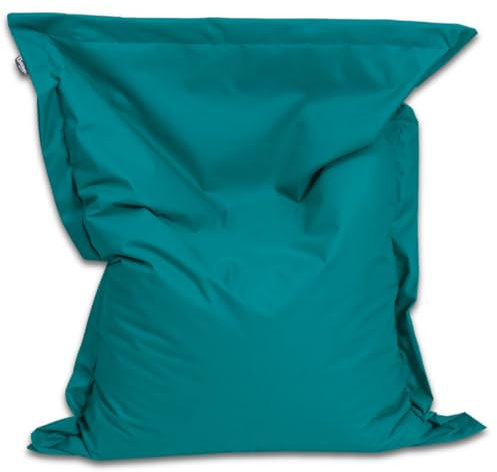BuBiBag Sitzsack XXL 190x145 cm mit Füllung – Handgefertigt – Bean Bag Indoor & Outdoor – Riesensitzsack Lounge Gästebett Erwachsene – wasserabweisend – Petrol
