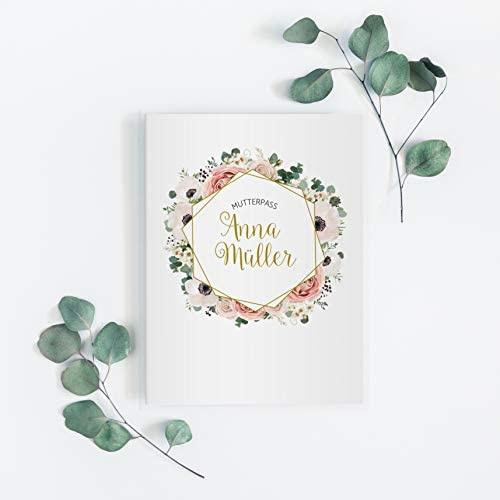 Mutterpasshülle 3-teilig, Mutterpass Hülle personalisierbar mit Namen, Schöne Geschenkidee für Babyparty(Boho 4)