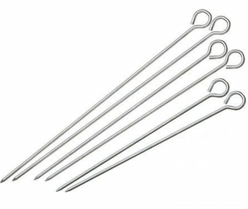 Dynore Stainless Steel 12 Inch Barbeque Rods- Set of 6